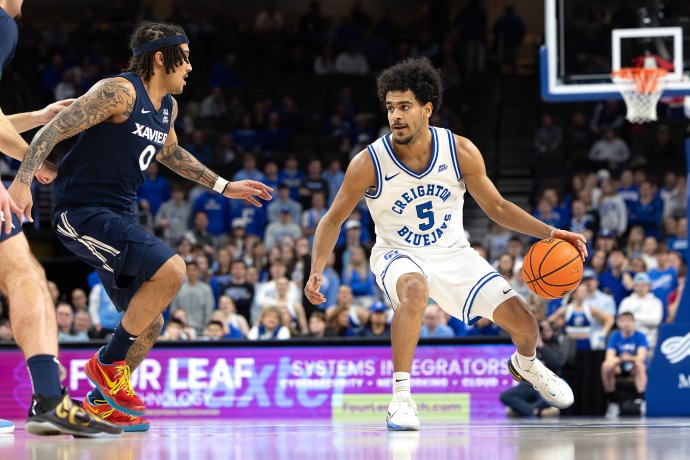 Creighton guard Nik Graves handles the ball against Xavier during the second half.