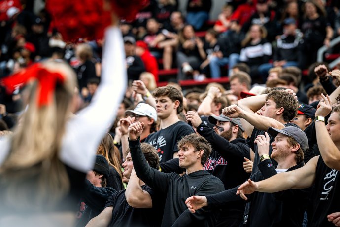 Cincinnati fans cheer from the stands during the Bearcats’ game against Arizona.